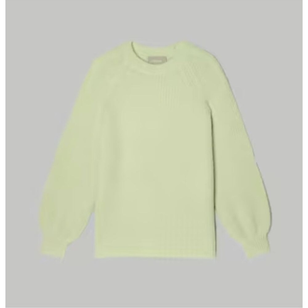Everlane Fuzzy Key Lime Green Crewneck Oversized Alpaca Sweater
